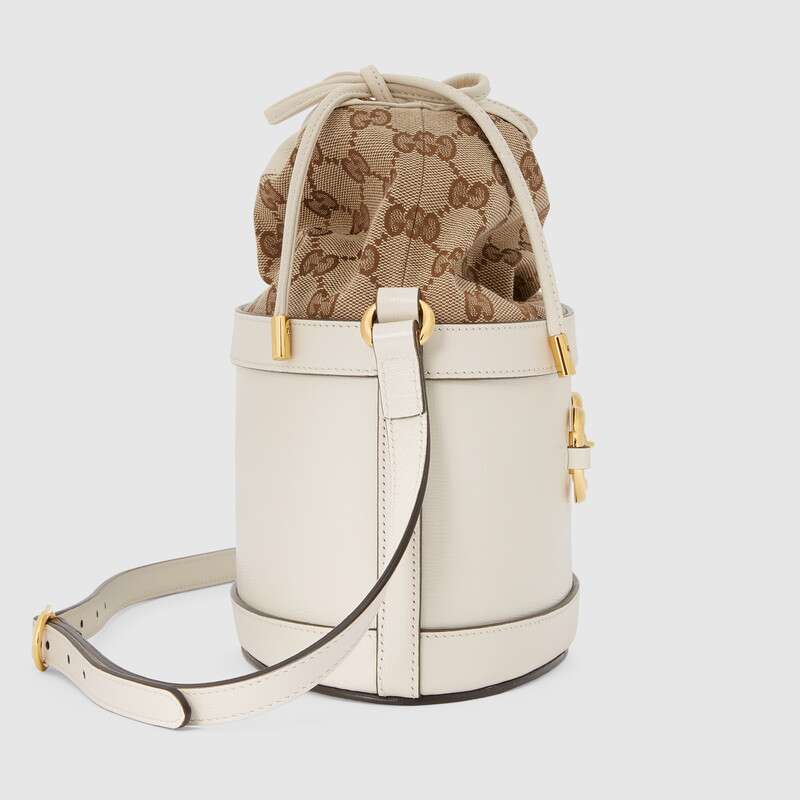 Gucci Horsebit 1955 Bucket Bag White Leather