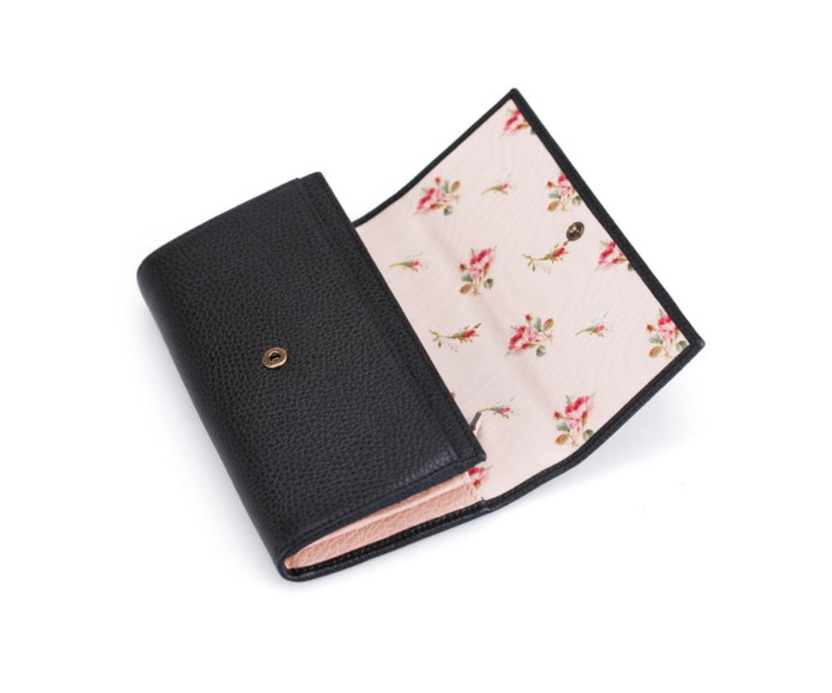 Black Leather Continental Wallet, Gucci Marmont GG Pebbled