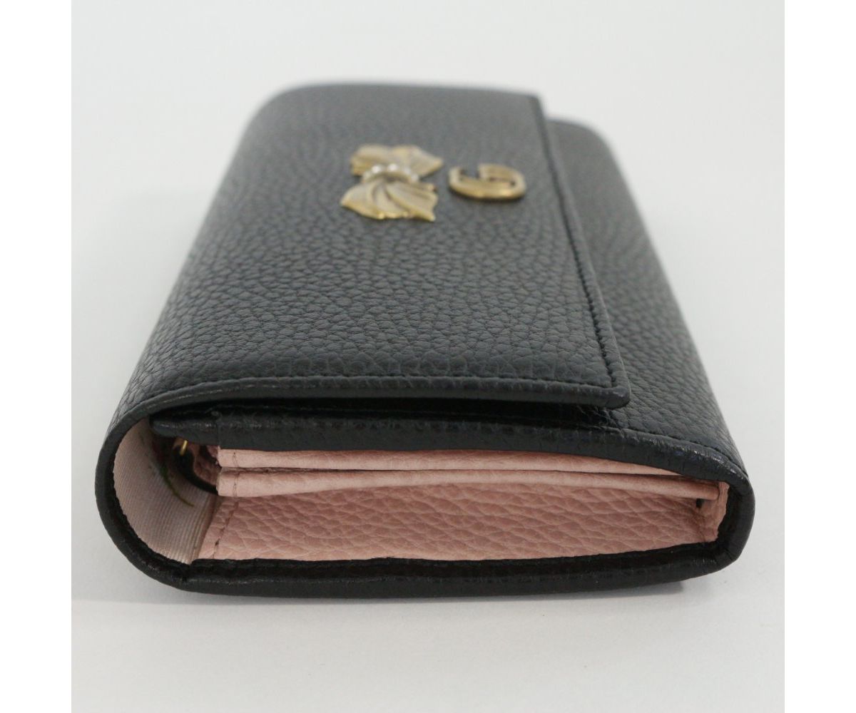 Black Leather Continental Wallet, Gucci Marmont GG Pebbled