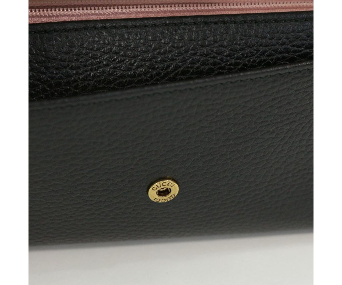 Black Leather Continental Wallet, Gucci Marmont GG Pebbled