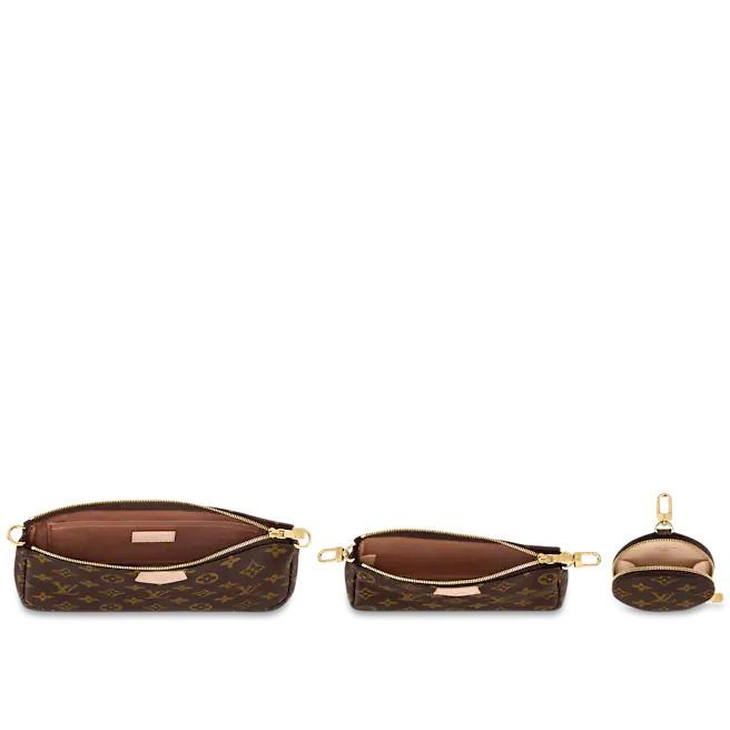LV Multi Pochette, Monogram Canvas Crossbody Bag, Pink