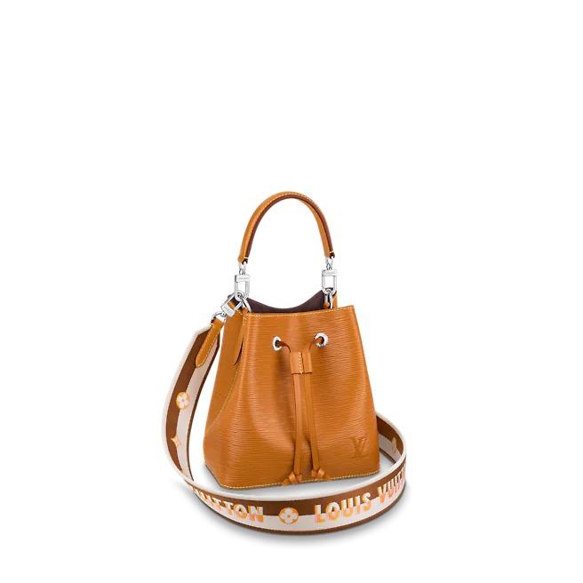 Louis Vuitton NéoNoé BB, Epi Leather Bucket Bag, Jacquard Strap