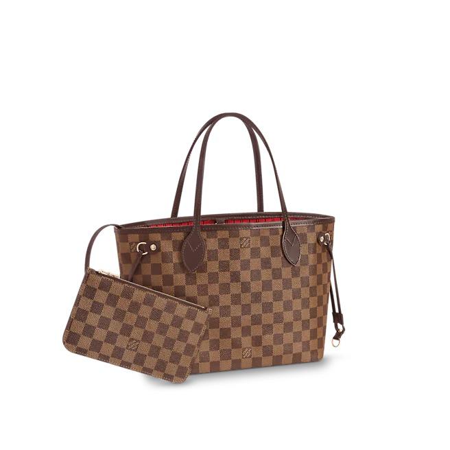 Louis Vuitton Neverfull PM, Damier Ebene Canvas Tote Bag