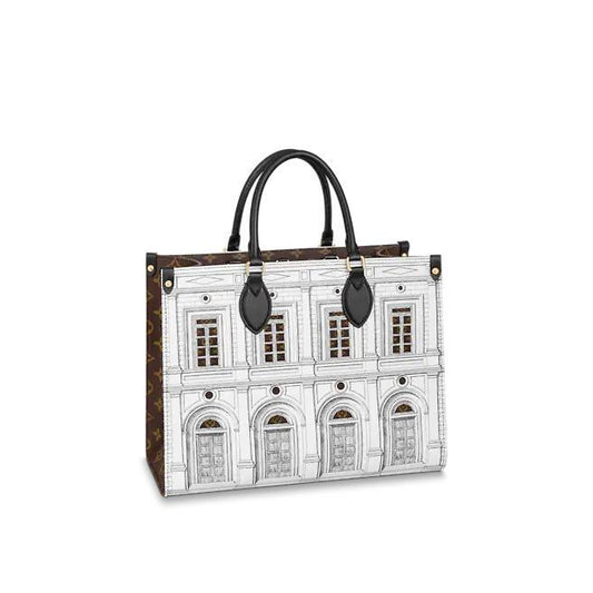 Louis Vuitton OnTheGo MM, Fornasetti Printed Calfskin Tote