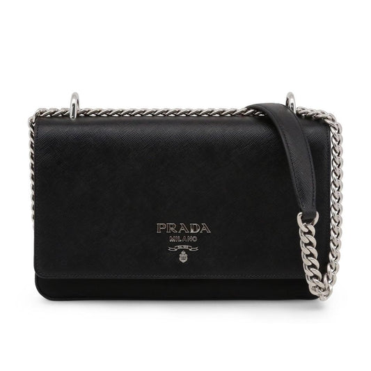 Saffiano Leather Clutch, Medium Prada Bag, Black