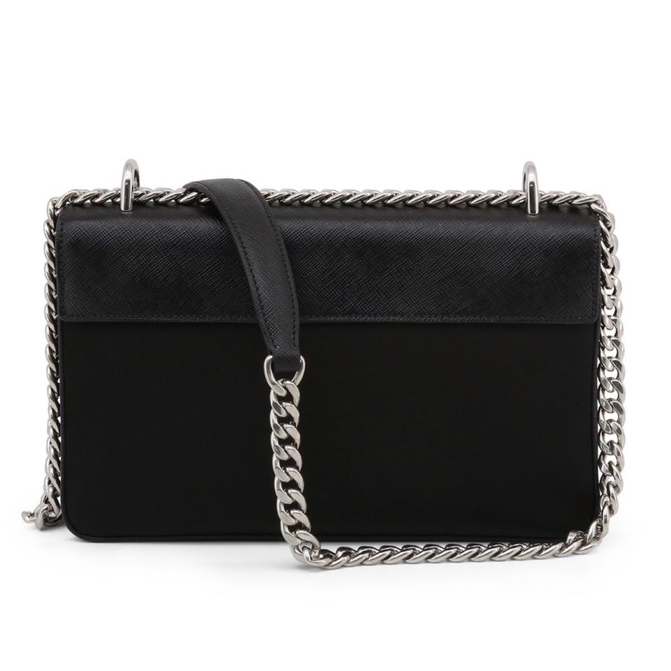 Saffiano Leather Clutch, Medium Prada Bag, Black