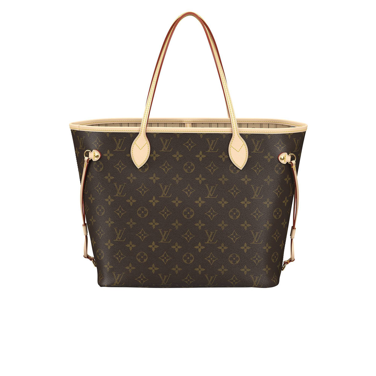 Louis Vuitton Neverfull MM, Monogram Canvas Tote, Cowhide Trim