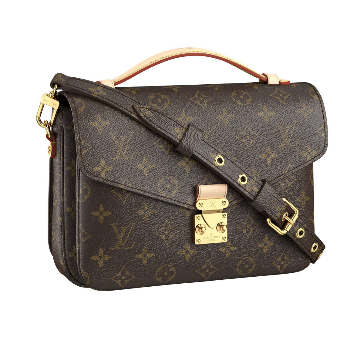 Louis Vuitton Pochette Métis, Monogram Canvas Satchel, Gold Hardware